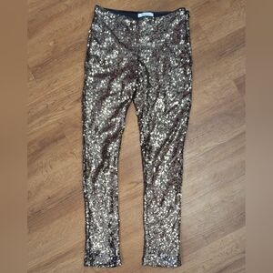 Lucy Paris Gold Sequin Pants Leggings size S